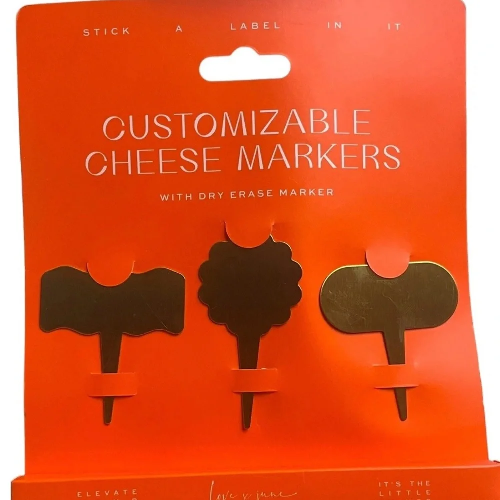 Charcuterie Board Cheese Markers with Dry Erase Pen Customizable Set Reusable
